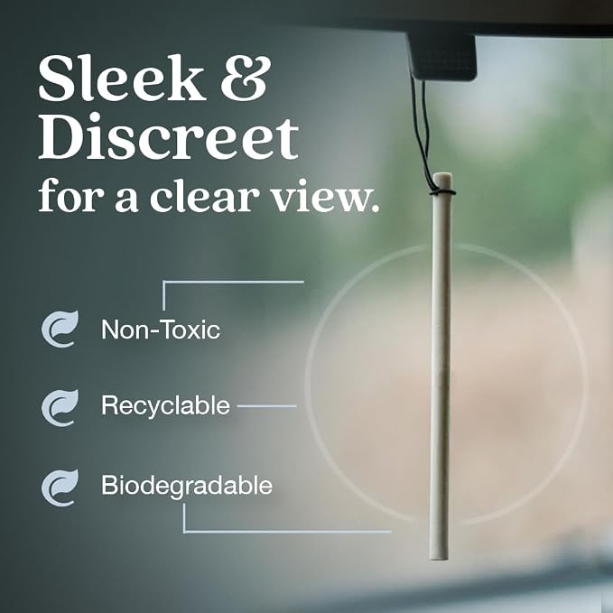 Non-Toxic* Car Air Freshener Auto Stix® - Scents Made Safer - Enjoy Fragrance Lasts Up to 480 Days - Includes Auto Stix® Diffusers & Elastic Loops - Black Vanilla & Mandarin (Pack of 8)