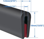 Rubber Edge Trim, Self-Adhesive Rubber Edge Protector for Sheet Metal, EPDM Material, Fit 1/16"(1.0mm), Length 100Ft, Black Color, U Channel Edge Trim