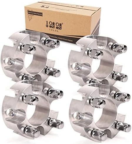 2 Inch Golf Cart Wheel Spacers Kit with Lug Nuts - for Yamaha,Club Car,EZGO, 4x4 Bolt Pattern, 68mm Hub Bore, 1/2-20 Studs, CNC Aluminum, 4 Pack Wheel Hub Adapters