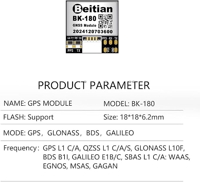 9th Generation Beidou GPS Module Antenna GNSS Racing Drone Flight Controller FPV Unmanned Aerial Vehicle Fixed-Wing BK Series (BK-180)