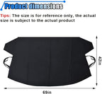 BDZMC Car Windshield Snow Cover, 69" x 42" Waterproof Scratch-Proof Frost Cover, 600D Oxford Windshield Protector with Double Straps, Side Mirror Covers, Winter Car Accessories for Most Cars