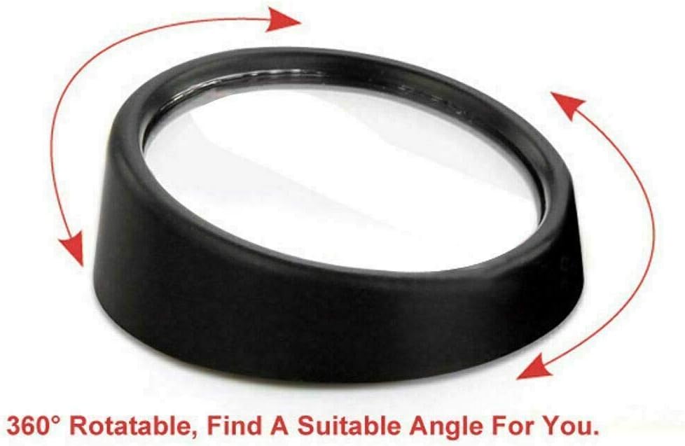 x Blind Spot Mirror, 2'' Black Round HD Glass Convex Rear View Mirror, 360° Rotate Wide Angle, Universal for Car SUVs Truck Motorcycle(2 Pcs)