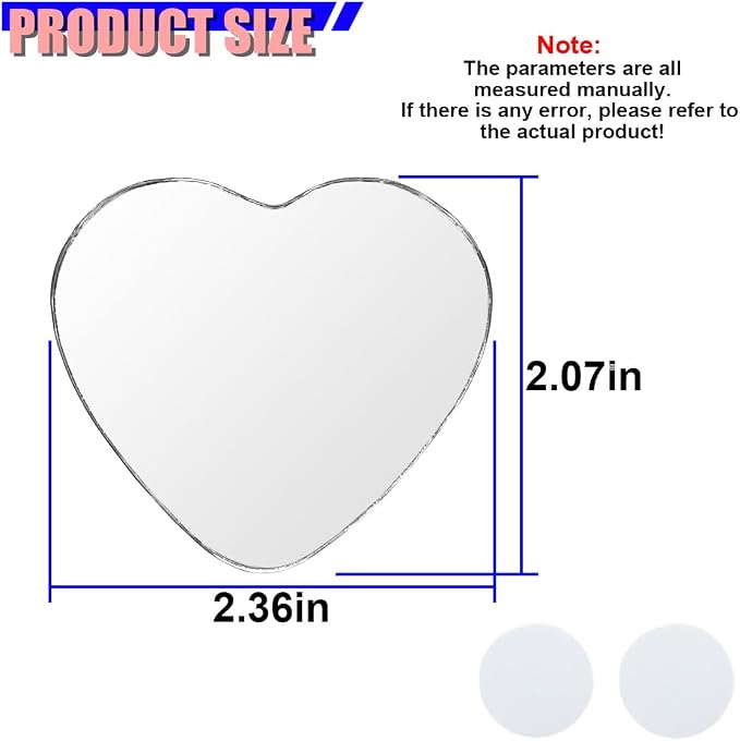 2PCS Heart Shaped Car Blind Spot Mirrors, HD Glass Wide Angle Side Mirrors for Enhanced Safety, Adjustable Frameless Rear View Mirror, Universal Car Exterior Accessories(Heart)