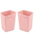 Pink Car Door Trash Can 2 Pack, Mini Silicone Auto Garbage Bin for Front Door Pockets, Waterproof Small Car Trash Holder with Reinforced Stay-Open Rim, Cute Car Accessories for Women