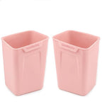Pink Car Door Trash Can 2 Pack, Mini Silicone Auto Garbage Bin for Front Door Pockets, Waterproof Small Car Trash Holder with Reinforced Stay-Open Rim, Cute Car Accessories for Women