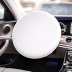 Steering Wheel Sunshade Cover, Anti-Heat Cooling Shield, Blocks Sun & Heat, Reflective White, Universal Fit for Most Cars (Up to 18")