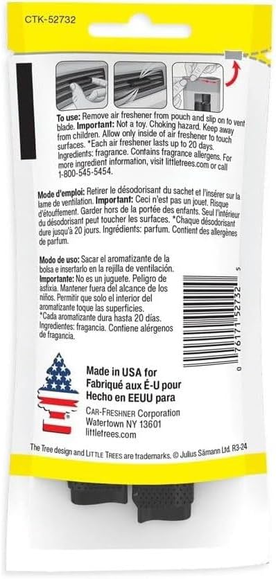 Car Air Freshener Vent Wrap Provides Long-Lasting Scent, Invisibly Fresh. Vanillaroma, 16 count, 4-Packs