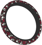 Skull Rose Halloween Scary Steering Wheel Cover Car Accessories Cute for Women Girls Girly Universal 15 Inch Neoprene Auto Interior Decor Anti Slip Car Truck Protector
