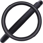 car Steering Wheel Cover Faux Leather Massage Universal fit 3D Honeycomb Hole Anti-Slip Sporty 15 Inches (Sliod Black Woven)