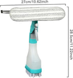 4 in 1 Window Cleaning Kit, Professional Window Vacuum Squeegee with Spray Bottle, Cleaner Brush Tools for Shower Wall Mirror Glass Car Windshield Countertop