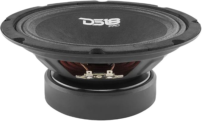 PRO-GM8 Loudspeaker - 8", Midrange, Black Steel Basket, 580W Max, 190W RMS, 8 Ohms - Premium Quality Audio Door Speakers for Car or Truck Stereo Sound System (1 Speaker)