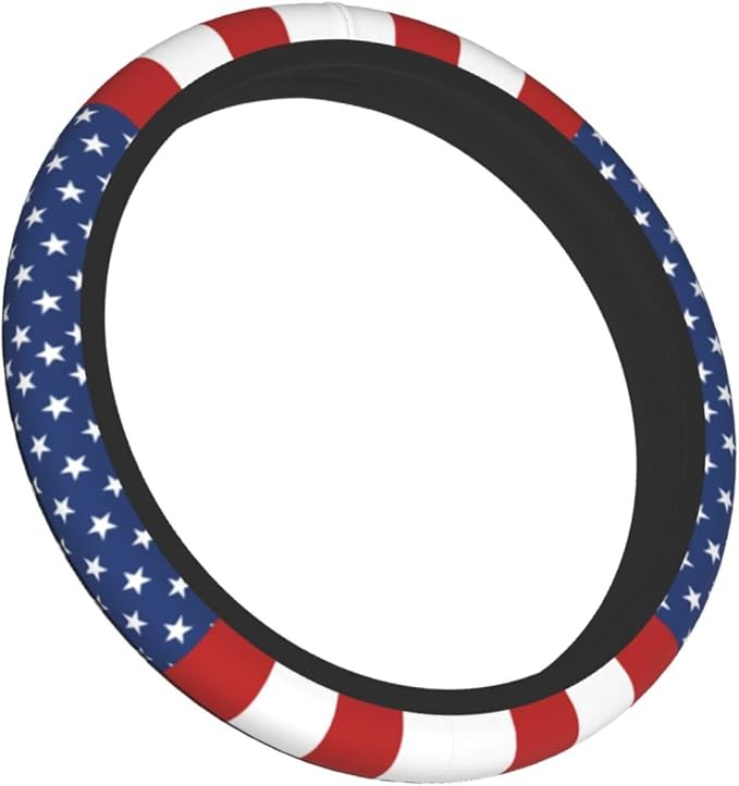 American Flag USA Steering Wheel Cover Car Accessories Cute for Women Girls Girly Universal 15 Inch Neoprene Auto Interior Decor Anti Slip Car Truck Protector