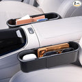 2-Pack Expandable Car Seat Gap Organizer, Adjustable 185-265mm | Driver & passenger side pockets, sliding gap storage box, fits phone keys wallet, seat gap filler set, stop drops