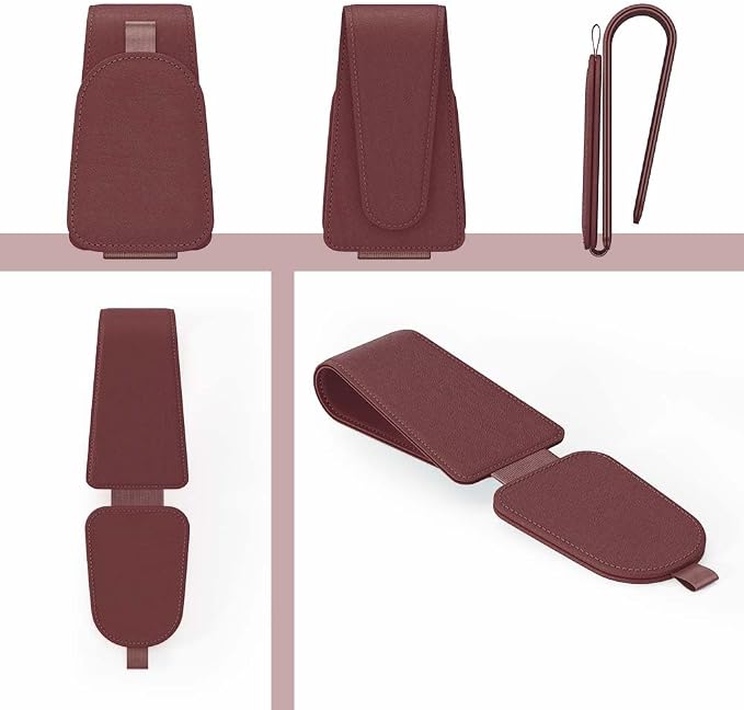 Sunglass Holder for Car Visor, Suede Cloth Magnetic Sunglass Organizer for Car Accessories, 2 Packs, Claret