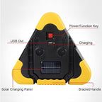2Pcs LED Emergency Triangle Solar Charging Safety Triangle 5 Mode