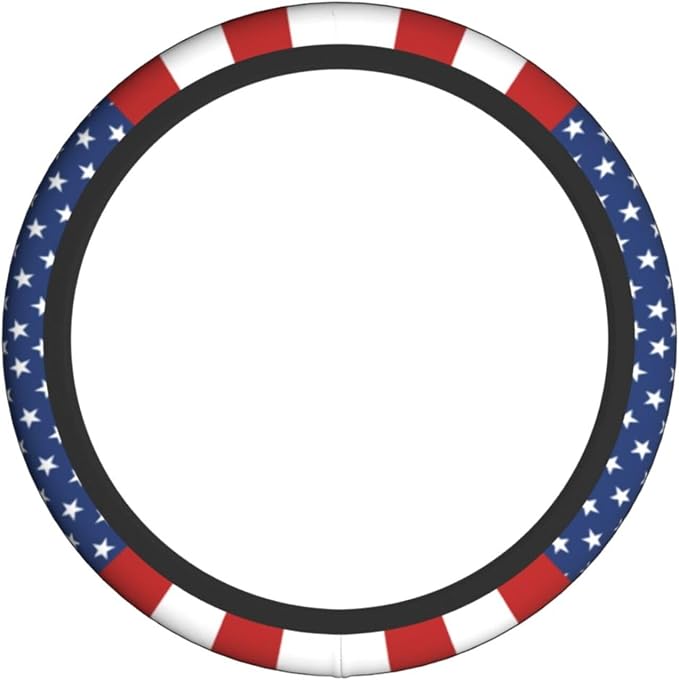American Flag USA Steering Wheel Cover Car Accessories Cute for Women Girls Girly Universal 15 Inch Neoprene Auto Interior Decor Anti Slip Car Truck Protector