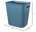 Plastic Small Trash Can Wastebasket, Garbage Container Basket for Bathrooms, Laundry Room, Kitchens, Offices, Kids Rooms, Dorms, 3.5 Gallon, Blue Green | Compact Sturdy Garbage Can for Bathroom, Laundry Room, Kitchen, Office, Kids Room, Dorm, Du...