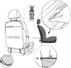 SUTSU Kick Mat Back Seat Protector， Waterproof Leather Car Seat Back Organizers Cover with 3 Storage Pockets for Kids Pets SUV Sedan Minivan Truck Car Travel Accessories (Wine Red 2-pack)
