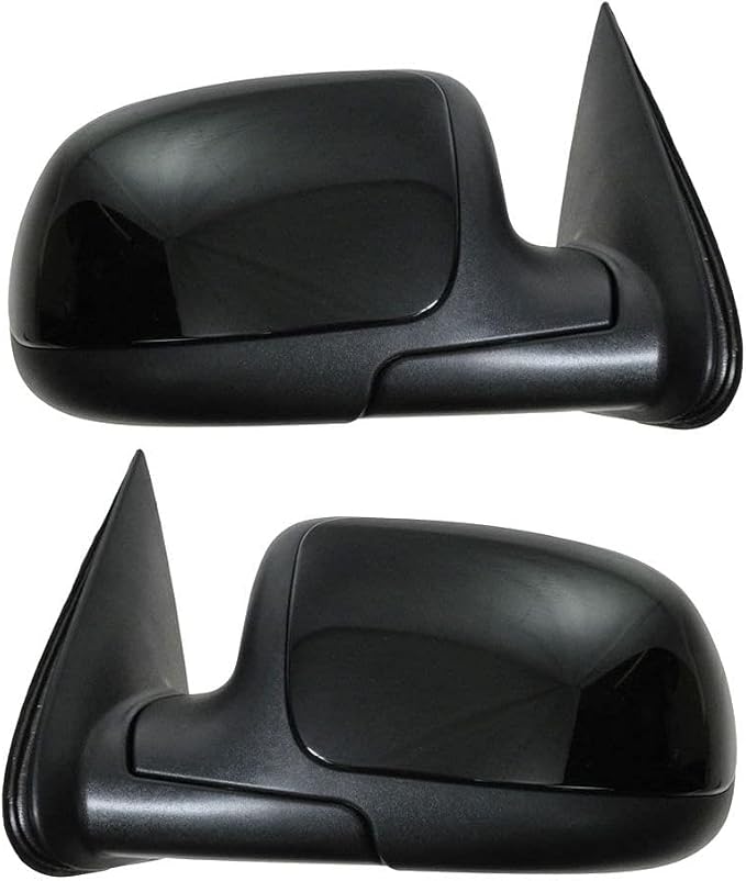 2 Piece Driver and Passenger Side Mirror Assembly Set Manual Adjustment Non-Heated No Memory Textured Compatible with 1999-2007 Chevy GMC Silverado Sierra 1500 2500 3500 2000-2006 Tahoe Yukon 1500