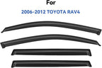 Window Visors Rain Guards Shield for 2006-2012 Toyota Rav4, Out-Channel Window Vent Wind Deflectors Visors Shades for 06 07 08 09 10 11 12 Rav4
