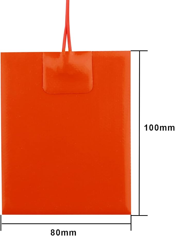 4PCS 12V 25W Silicone Heating Pad Rubber Flexible Heater Mat 80mm X 100mm