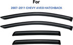 Window Visors Rain Guards for 2007-2011 Chevy Aveo Hatchback, Out-Channel Window Vent Wind Deflectors Visors Shades for 07 08 09 10 11 Chevy Aveo (Not for Sedan)