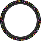 Dog Paw Print Steering Wheel Covers Universal 15 inch Non Slip Neoprene Steering Wheel Protector Cover for Men Women Car Truck