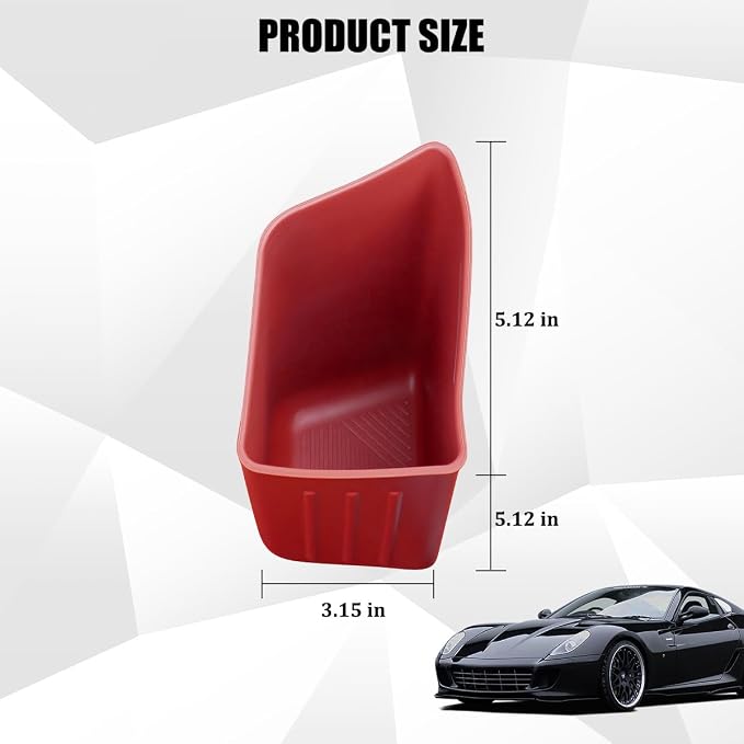 Car Trash Can, Silicone Portable Vehicle Side Door Garbage Container Trash Bin, Multifunctional Auto Interior Dustbin Garbage Can Storage Organizer, Universal Fit (Left/Red)