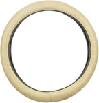 Ergonomic Leather Grip Steering Wheel Cover - Soft Plush Memory Foam Grip for Standard Size Wheels 14.5-15 inch Beige