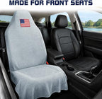 Car Seat Towel Cover, Sweat-Proof & Absorbent Microfiber Seat Protector for Gym, Workout & Beach, Universal Fit for Most Cars, SUVs & Trucks, 59"x29", Silver Gray Flag (1 Pc)