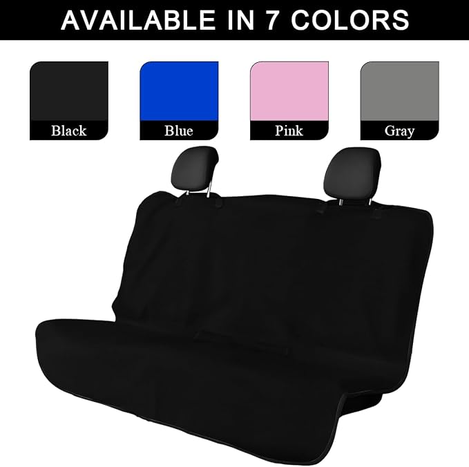 Car Towel Seat Cover, Waterproof Sweating Non-Slip Premium Soft Towel Carseat Protector, Universal Machine Washable Car Truck SUV Front Seat Cover for Gym Workout Beach Hiking (Black, Rear)