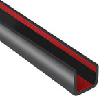 Rubber Edge Trim, 3/8" Self Adhesive Flexible U Channel Edge Protecter for Plywood, Tables, Desks, Cabinets, Counter Top, Wide U Shaped Edge Trim, Edge Banding, Black Color, 20Ft
