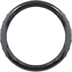 GripPlus Black Carbon Fiber Steering Wheel Cover, Standard 15 inch Size, Advanced Traction Grip, Car Steering Wheel Cover for Truck Van SUV Auto