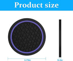 Mandark 4PCS Car Cup Holder Coasters, 2.75 Inch Non-Slip Insert Water Bottle Holder Pads, Dustproof Automotive Interior Accessories Mat, Universal for Vehicles, Trucks, RVs and More (Black/Purple)