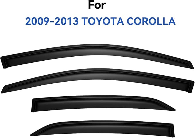 Window Visors Rain Guards for Toyota Corolla 2009-2013, Out-Channel Window Vent Wind Deflectors Visors Shades for 09-13 Corolla