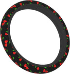 Red Hearts Cherry Steering Wheel Covers Non Slip Neoprene Steering Wheel Protector Universal 15 inch for Men Women Car Trucks