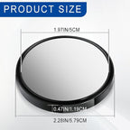 2PCS Blind Spot Mirror, Rear View Mirror Accessories, 2" Round HD Glass Convex 360° Wide Angle Rear View Mirror with ABS Housing, Adjustable Adhesive Side Rearview for Most Vehicles (Black)