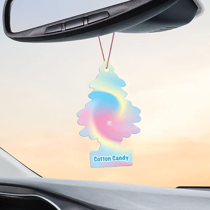 Car Air Freshener | Hanging Paper Tree for Home or Car | Cotton Candy | 6 Pack