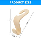 4PCS Car Seat Headrest Hooks, Auto Back Seat Hanger Holder, Durable Stylish Vehicle Organizer Universal Car Interior Accessories, Storage Hooks for Purses, Bags, Clothes, Coats, Hats (Beige/4PCS)