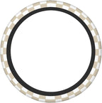 Brown White Checkered Car Steering Wheel Cover