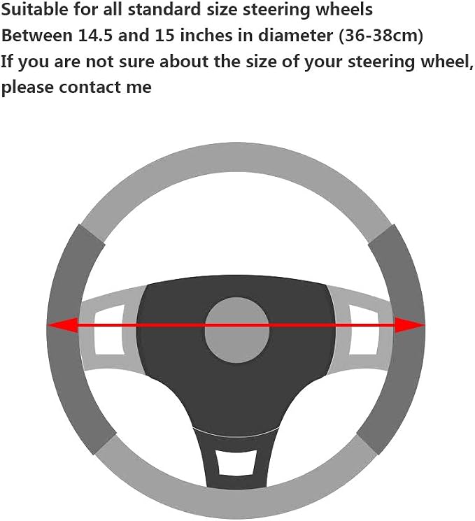 YHONGJT Cute Soft Microfiber Leather Anti-Slip Steering Wheel Cover, Universal 15 Inch for Women Girls, Fit Vehicles, Sedans, SUVs, Vans, Trucks - Neon Green