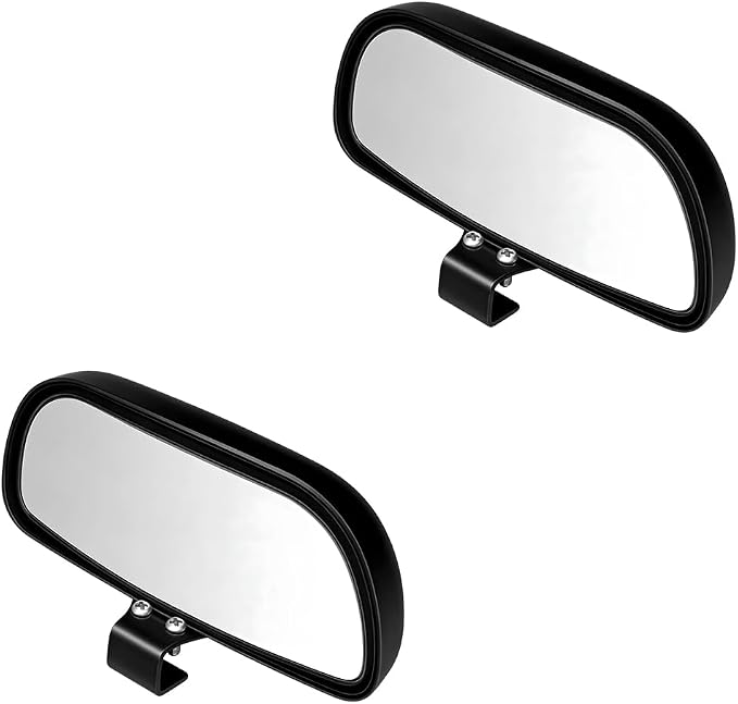 2PCS Car Blind Spot Mirror, Adjustable HD Clear Glass Convex Rectangle Side Rear View Mirror, Wide Angle Auto Blindspot Rearview Accessories for Driving Safe, Universal for Vehicles (Black)