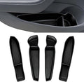 4 PCS Door Side Storage Box Compatible with 2025 2026 TES-la Model Y Juniper, [Durable & Sturdy] TPE Door Side Pocket Organizer Tray, Front & Rear Side Organizer Tray Protector Liner Black