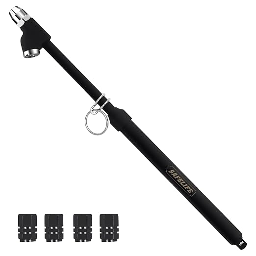 Tire Pressure Gauge Heavy Duty Air Pressure Tire Gauge, Straight-on Foot Dual Head Chucks, Frosted Black, 10-150PSI 100-1000KPa for Semi Truck Car RV Van (1)