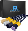 MVEQRRN 4pcs Car Detailing Brush Set,Boars Hair Car Detailing Brushes,Ultra Soft No Scratch Car Interior Detailing Brush for Leather Seat,Car Detailing for Interior Exterior.