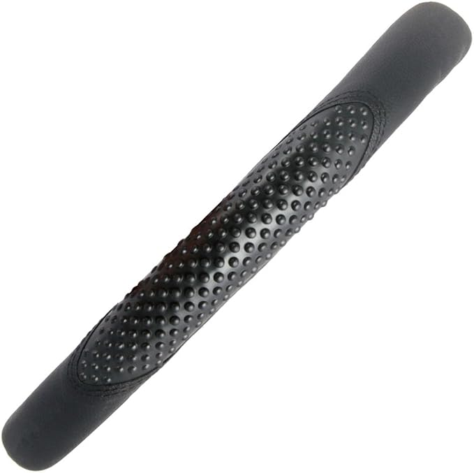Sporty Two Tone Ergonomic Grip Steering Wheel Cover - Massaging Gel Grip for Standard Size Wheels 14.5-15 inch Black/Black