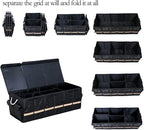 Car Trunk Organizer - Collapsible Trunk Organizer & Lid Foldable Cover Aluminium Alloy Handle Reflective Strip for Auto, SUV, Truck, Minivan (XL Black)