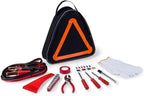PICNIC TIME NFL Roadside Emergency Car Kit, Auto Vehicle Safety Road Side Assistance with Jumper Cables and Car Tool Kit, (Black with Orange Accents)
