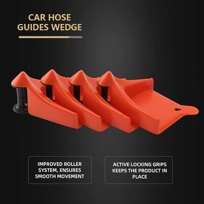 Car Hose Guide, 4pcs Automatic Plastic Hose Guides, Car Wheel Rolling System Tool, Preventing Stucking and Snagging Under Tires, for Car, Motorcycle and Truck Tires -HWPFC12-4