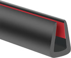 Rubber Edge Trim, 1/4" Self Adhesive Flexible U Channel Edge Protecter for Sheet Metal, Glass, Flexiglass and Plywood, Fit for 7/32"-9/32" Width Edge, Black Color, 20Ft, EPDM Material
